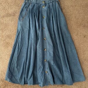 Classic Blue A-Line Denim Skirt